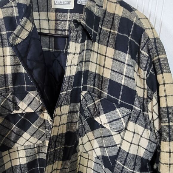 Lake N Trail Men's Tan & Black Plaid Shacket - Picture 6 of 12